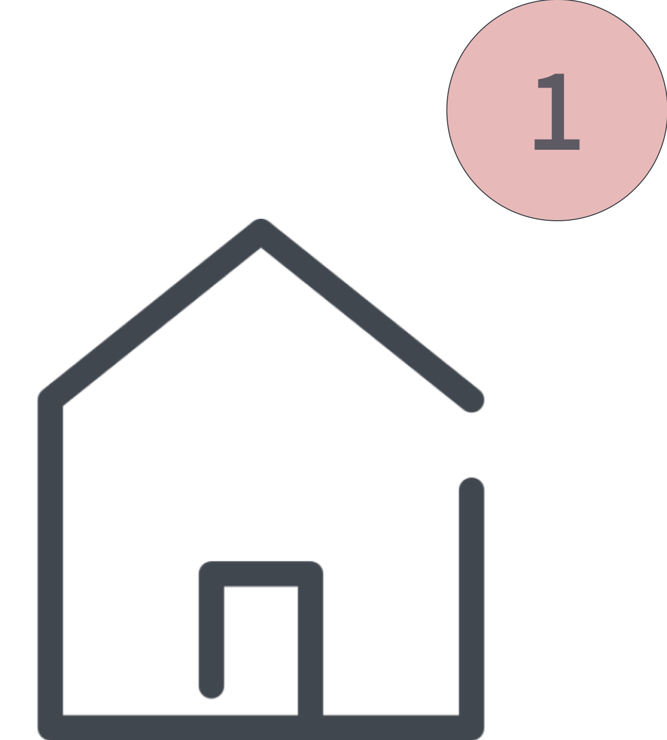 Das Bild zeigt einen Icon für den 1. Schritt der Tiny House Beratung. Zu sehen ist ein kleines Haus.